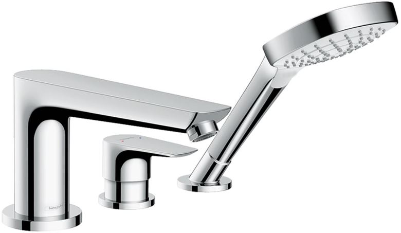 HANSGROHE TALIS E batéria na okraj vane, 3-otvorová, so sprchovou súpravou, chróm 71731000 Obrázek - Hlavní obrázek