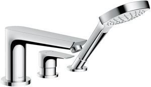 HANSGROHE TALIS E batéria na okraj vane, 3-otvorová, so sprchovou súpravou, chróm