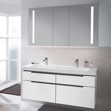 VILLEROY & BOCH SUBWAY 2.0 skrinka pod umývadlo 128,7x44,9x59 cm, 4 zásuvky, Glossy White A91610DH Obrázek - fotka