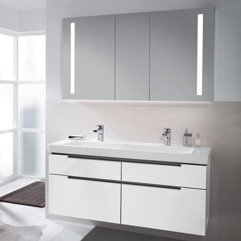VILLEROY & BOCH SUBWAY 2.0 skrinka pod umývadlo 128,7x44,9x59 cm, 4 zásuvky, Glossy White A91610DH Obrázek - fotka