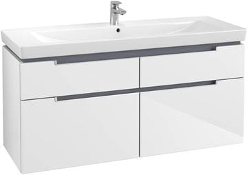 VILLEROY & BOCH SUBWAY 2.0 skrinka pod umývadlo 128,7x44,9x59 cm, 4 zásuvky, Glossy White A91610DH Obrázek - fotka