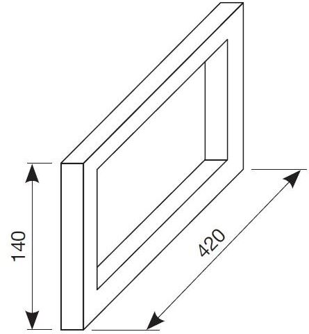 JIKA CUBITO-N podpera pod umývadlové dosky 420x140mm, nastaviteľná, biela H47J0040000001 Technický nákres