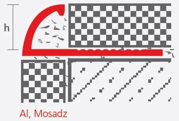 CELOX profil ukončovací 10mm/2,5m, oblý, otvorený, nerez leštená 132100 Technický nákres