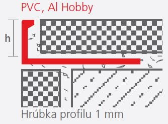 CELOX L profil 8mm/2,5m, ukončovací, biela 353000 Technický nákres