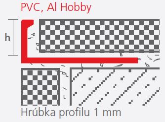 CELOX L profil 8mm/2,5m, ukončovací, biela 353000 Technický nákres
