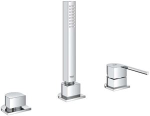 GROHE PLUS batéria na okraj vane, 3-otvorová, s prepínačom, so sprchovou súpravou, chróm