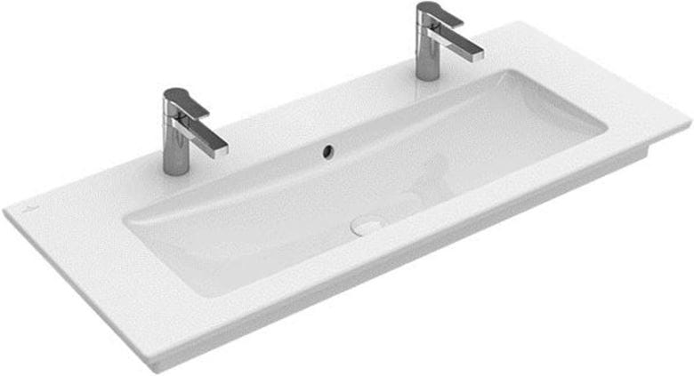 VILLEROY & BOCH VERITY LINE umývadlo 120 cm, s 2 otvormi pre batérie a prepadom, CeramicPlus, alpská biela 4A12CKR1 Obrázek - fotka