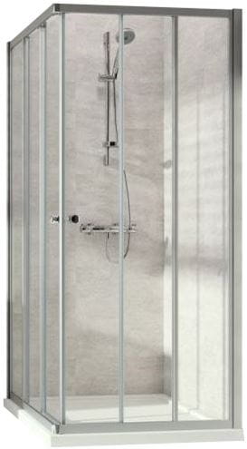 CONCEPT 100 sprchový kút 80x80 cm, rohový vstup, posuvné dvere, 6-dielny, strieborná matná/sklo číre PTA21101.087.322 Obrázek - Hlavní obrázek