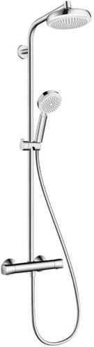 HANSGROHE CROMETTA SHOWERPIPE 160 sprchový set s termostatom, hlavová sprcha, ručná sprcha, tyč, hadica, biela/chróm 27264400 Obrázek - Hlavní obrázek