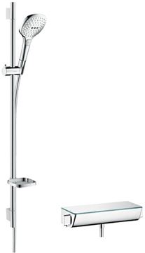 HANSGROHE RAINDANCE SELECT E 120 sprchový set s termostatickou batériou, ručná sprcha s 3 prúdmi, tyč, hadica, chróm