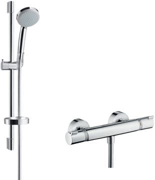 HANSGROHE CROMA 100 VARIO sprchový set s termostatickou batériou, ručná sprcha so 4 prúdmi, tyč, hadica, chróm