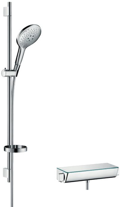 HANSGROHE RAINDANCE SELECT S 150 sprchový set s termostatickou batériou, ručná sprcha s 3 prúdmi, tyč, hadica, chróm