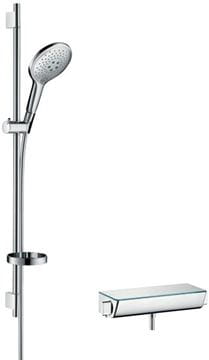HANSGROHE RAINDANCE SELECT S 150 sprchový set s termostatickou batériou, ručná sprcha s 3 prúdmi, tyč, hadica, chróm