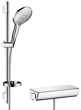 HANSGROHE RAINDANCE SELECT S 150 sprchový set s termostatickou batériou, ručná sprcha s 3 prúdmi, tyč, hadica, chróm