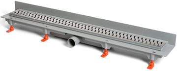 EASY sprchový žľab 650 mm, k stene, bočný odtok D 40, rošt HARMONY, plast/nerez oceľ lesk
