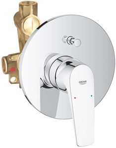 GROHE BAUFLOW vaňová podomietková batéria, s prepínačom, s telesom, chróm