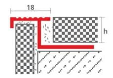 CELOX profil hranatý 10mm/2,5m, schodiskový, AL, prírodná 381000 Technický nákres