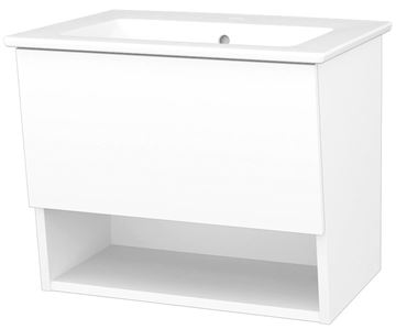 CONCEPT 400 skrinka pod umývadlo 56x48, 5x48 cm, 1 zásuvka, 1 polica, Push-open, lesklá biela
