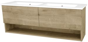CONCEPT 400 skrinka pod dvojumývadlo 126x48,5x48 cm, 2 zásuvky, 1 polica, Push-open, dub arlington