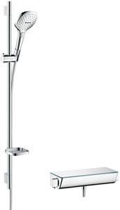 HANSGROHE RAINDANCE SELECT E 120 sprchový set s termostatickou batériou, ručná sprcha s 3 prúdmi, tyč, hadica, biela/chróm