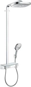 HANSGROHE RAINDANCE SELECT E SHOWEPIPE 300 sprchový set s termostatickou batériou, horná sprcha, ručná sprcha s 3 prúdmi, tyč, hadica, držiak, chróm