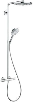 HANSGROHE RAINDANCE SELECT S SHOWEPIPE 240 sprchový set s termostatickou batériou, horná sprcha, ručná sprcha s 3 prúdmi, tyč, hadica, chróm