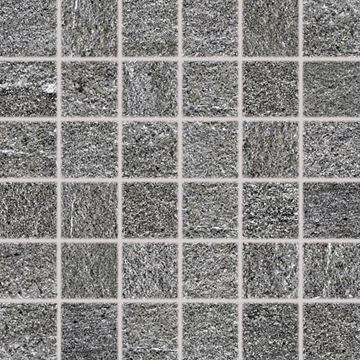 RAKO QUARZIT mozaika 30x30(5x5) cm, lepená na sieti, mat reliéf, tmavo šedá