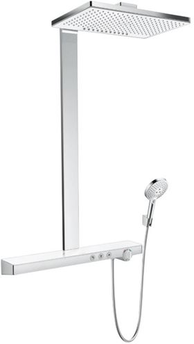 HANSGROHE RAINMAKER SELECT SHOWERPIPE 460 sprchový set s termostatickou batériou, horná sprcha, ručná sprcha s 2 prúdmi, tyč, hadica, držiak, biela/chróm 27109400 Obrázek - Hlavní obrázek