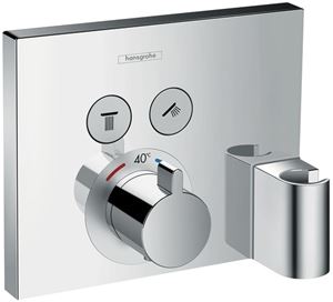 HANSGROHE SHOWER SELECT podomietková termostatická batéria, pre 2 spotrebiče, s pripojením pre hadicu as držiakom, chróm