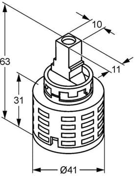 KLUDI kartuša 41 mm  7685600-00 Technický nákres