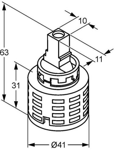 KLUDI kartuša 41 mm  7685600-00 Technický nákres