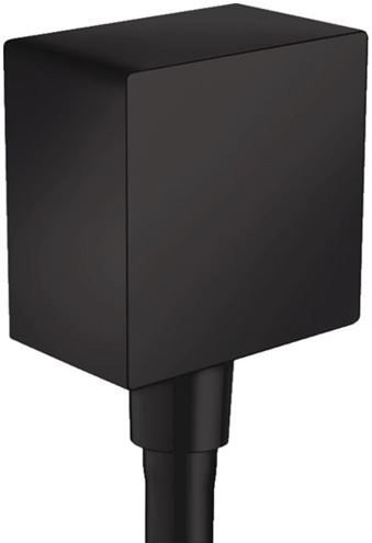 HANSGROHE FIXFIT SQUARE prípojka hadice 64x41x64mm, G1/2", so spätným ventilom a guľovým kĺbom, čierna mat 26455670 Obrázek - Hlavní obrázek