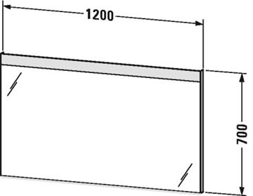 CONCEPT 450 zrkadlo 120x70 cm, s osvetlením, so senzorom LM784800000 Technický nákres