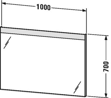 CONCEPT 450 zrkadlo 100x70 cm, s osvetlením, so senzorom LM783700000 Technický nákres