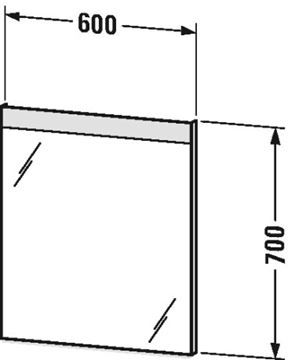 CONCEPT 450 zrkadlo 60x70 cm, s osvetlením, so senzorom LM783500000 Technický nákres