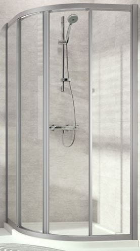 CONCEPT 70 sprchový kút 80x80 cm, R500, posuvné dvere, strieborná matná/sklo číre E20601.087.322 Obrázek - Hlavní obrázek