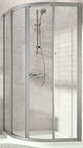 CONCEPT 70 sprchový kút 80x80 cm, R500, posuvné dvere, strieborná matná/sklo číre