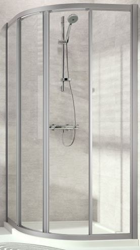 CONCEPT 70 sprchový kút 100x100 cm, R500, posuvné dvere, strieborná matná/sklo číre E20605.087.322 Obrázek - Hlavní obrázek