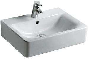 CONCEPT CUBE umývadlo 50 cm s otvorom pre batériu a prepadom, alpská biela