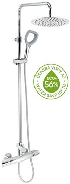 NOVASERVIS METALIA ECO+ sprchový set s termostatickou batériou, horná sprcha, ručná sprcha, teleskopická tyč, hadica, chróm SETECO/TER,0 Obrázek - fotka