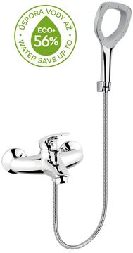 NOVASERVIS METALIA ECO+ vaňová nástenná batéria, s prepínačom, so sprchovou súpravou, chróm 57020,0E Obrázek - fotka