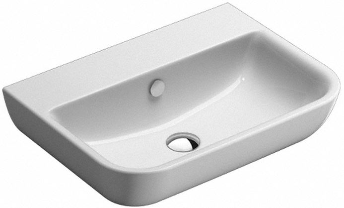 CONCEPT S umývadlo 60 cm, bez otvoru pre batériu, s prepadom, Cataglaze 60BSFWH Obrázek - Hlavní obrázek