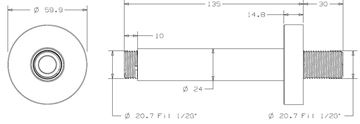 CONCEPT 300 sprchové rameno 125 mm, stropné, chróm PM10016/CO Technický nákres