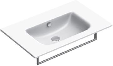 CONCEPT S umývadlo 80 cm, bez otvoru pre batériu, s prepadom, Cataglaze