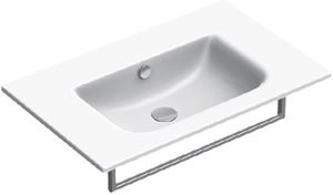 CONCEPT S umývadlo 80 cm, bez otvoru pre batériu, s prepadom, Cataglaze