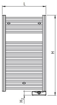 ZEHNDER VIRANDO radiátor 916x500mm, 500W kúpeľňový, rovný, elektrický, biela ABE-090-050/TF Technický nákres