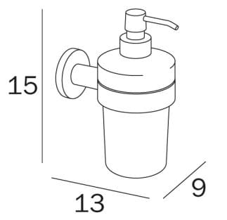 INDA TOUCH dávkovač tekutého mydla 250 ml, nástenný, chróm A46670CR21 Technický nákres