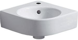GEBERIT SELNOVA COMPACT umývadielko rohové 45 cm, s otvorom pre batériu a prepadom
