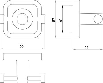 CONCEPT 100 dvojháčik na uteráky, chróm 002-1180 Technický nákres