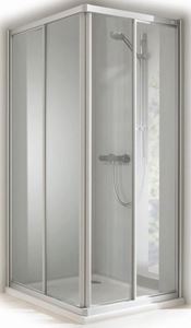CONCEPT 100 sprchový kút 80x80 cm, rohový vstup, posuvné dvere, biela/plast matný